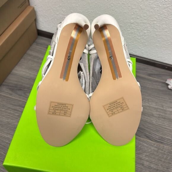 Sam Edelman Sareena White Stiletto Heel Open Toe Ankle Strap Heeled Sandals - Picture 3 of 7